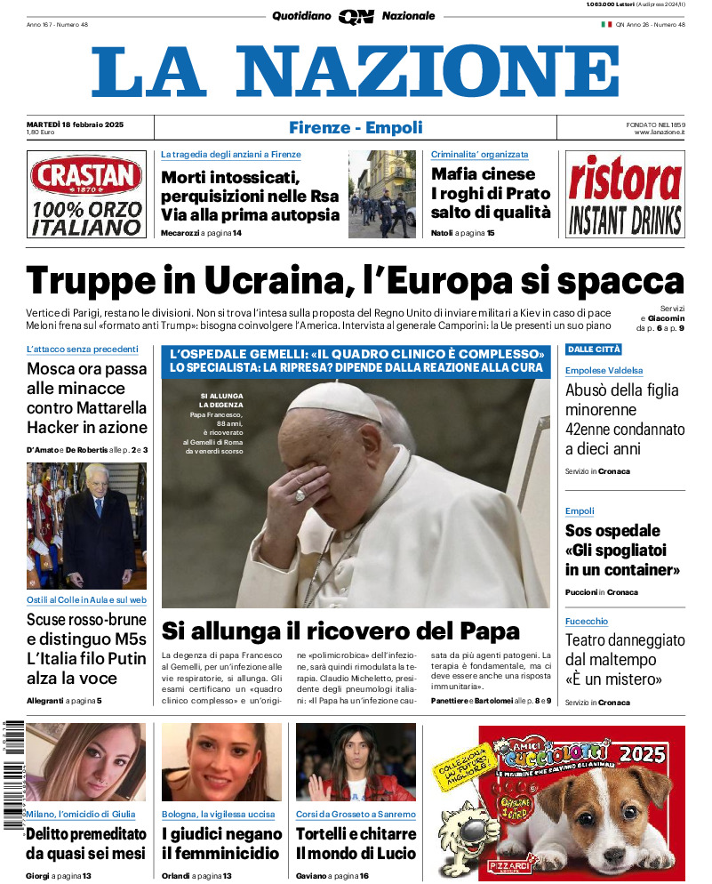 Prima-pagina-la nazione-edizione-di-oggi-20250218